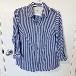 Weekend MaxMara Striped Button Down Shirt Blue/White size Medium